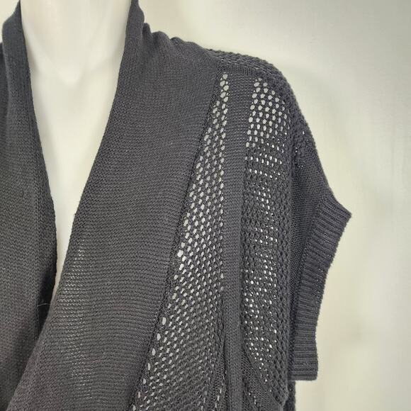T Tahari Womens Cardigan Open Front Medium Long Vest Sleeveless Knit Minimalist - Picture 4 of 10